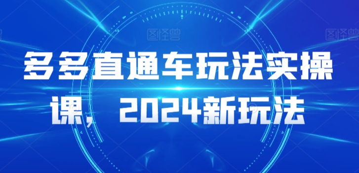 多多直通车玩法实操课，2024新玩法_趣淘吧资源网