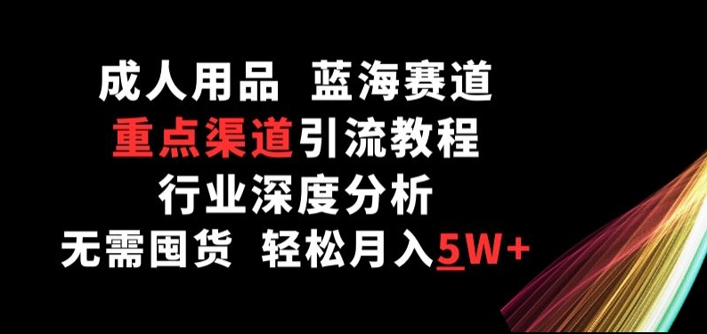 成人用品，蓝海赛道，重点渠道引流教程，行业深度分析，无需囤货，轻松月入5W+【揭秘】_趣淘吧资源网