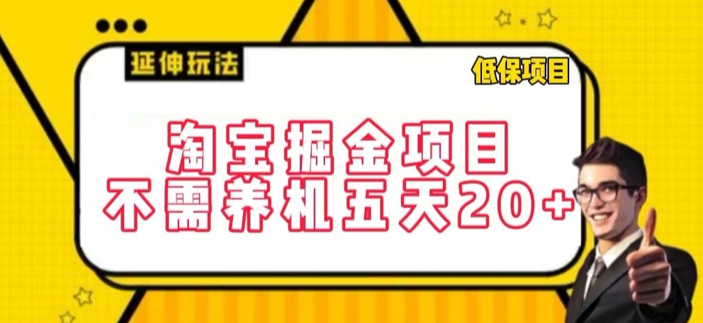 淘宝掘金项目，不需养机，五天20+，每天只需要花三四个小时【揭秘】_趣淘吧资源网