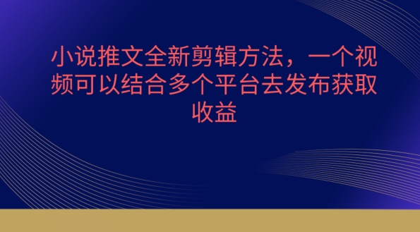 小说推文全新剪辑方法，一个视频可以结合多个平台去发布获取【揭秘】_趣淘吧资源网