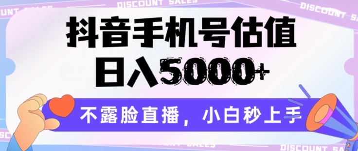 抖音手机号估值，日入5000+，不露脸直播，小白秒上手【揭秘】_趣淘吧资源网