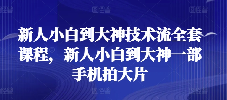 新人小白到大神技术流全套课程，新人小白到大神一部手机拍大片_趣淘吧资源网