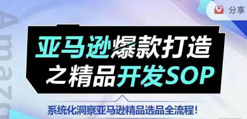 【训练营】亚马逊爆款打造之精品开发SOP，系统化洞察亚马逊精品选品全流程_趣淘吧资源网