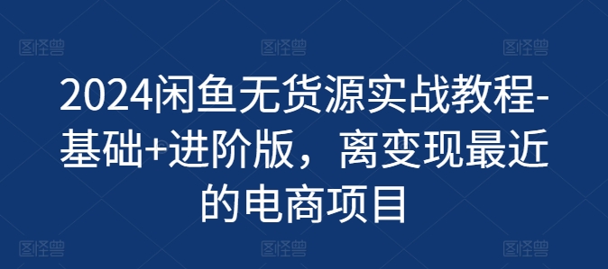 2024闲鱼无货源实战教程-基础+进阶版，离变现最近的电商项目_趣淘吧资源网