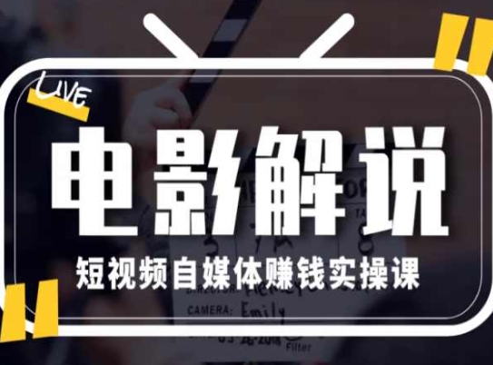 电影解说短视频自媒体赚钱实操课，教你做电影解说短视频，月赚1万_趣淘吧资源网