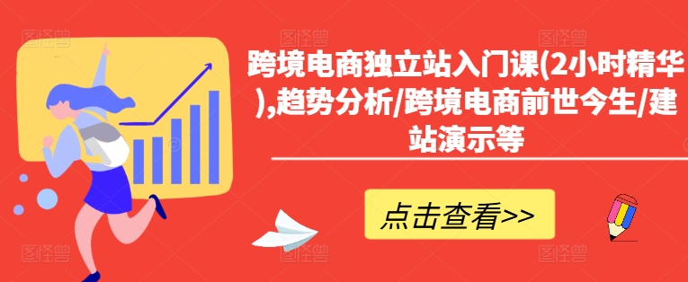 跨境电商独立站入门课(2小时精华),趋势分析/跨境电商前世今生/建站演示等_趣淘吧资源网