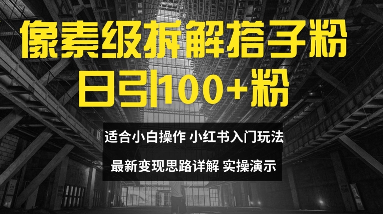 像素级拆解搭子粉，日引100+，小白看完可上手，最新变现思路详解【揭秘】_趣淘吧资源网