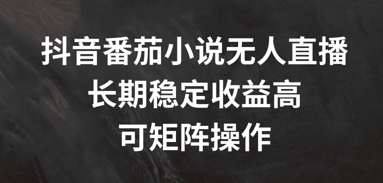 抖音番茄小说无人直播，长期稳定收益高，可矩阵操作【揭秘】_趣淘吧资源网