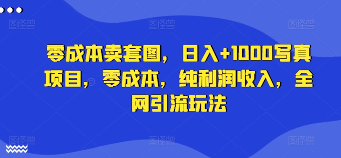 零成本卖套图，日入+1000写真项目，零成本，纯利润收入，全网引流玩法_趣淘吧资源网