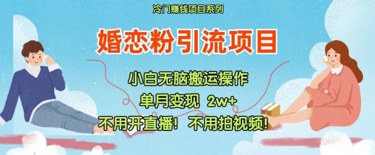 小红书婚恋粉引流，不用开直播，不用拍视频，不用做交付【揭秘】_趣淘吧资源网