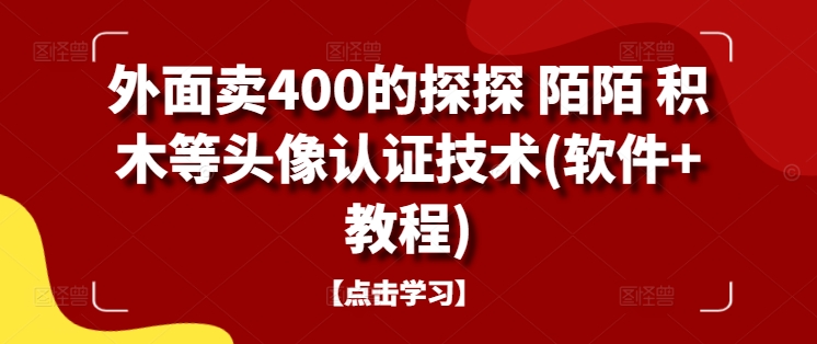 外面卖400的探探 陌陌 积木等头像认证技术(软件+教程)_趣淘吧资源网